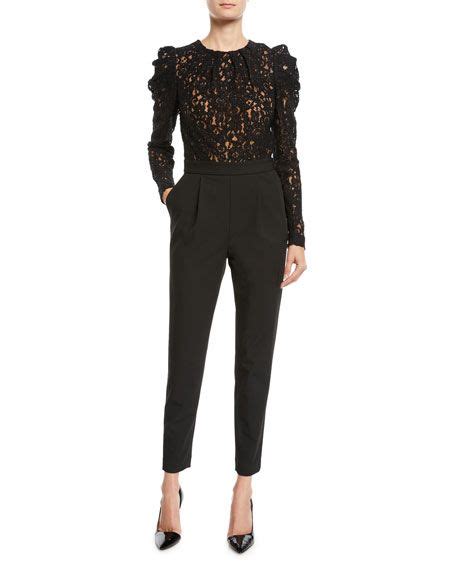 michael kors lace top crepe jumpsuit